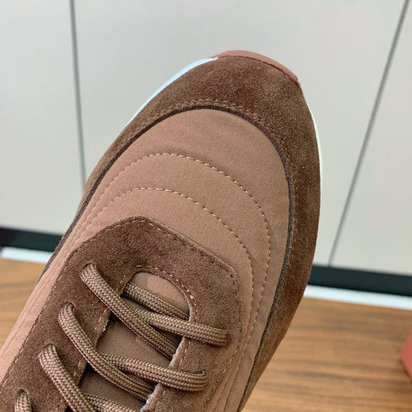 LP Week End Walk Sneaker In Tawny Mix Earth Brown Denim Fabric And Sudede 984389