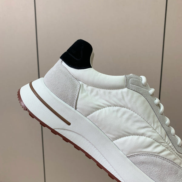 LP Week End Walk Sneaker In White Grey Mix Black Denim Fabric And Sudede 984392