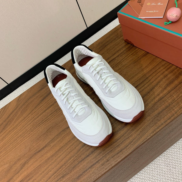 LP Week End Walk Sneaker In White Grey Mix Black Denim Fabric And Sudede 984392