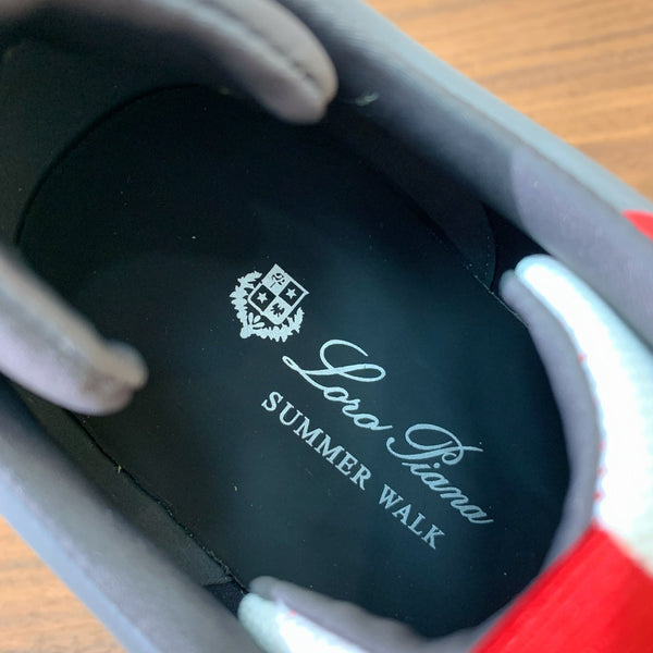 LP Week-End Walk Sneaker In White Mix Dark Grey Red Mesh Fabric 984409