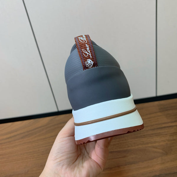 LP Week-End Walk Sneaker In White Mix Dark Grey Red Mesh Fabric 984409