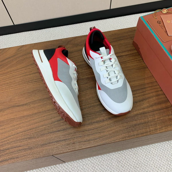 LP Week-End Walk Sneaker In Grey White Mix Red Black Mesh Fabric 984407