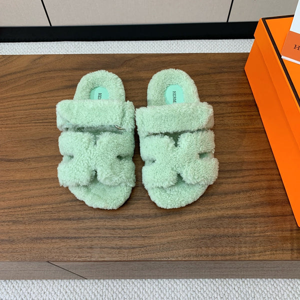 HM Chypre Sandal In Light Turquoise Lamb Wool 984178