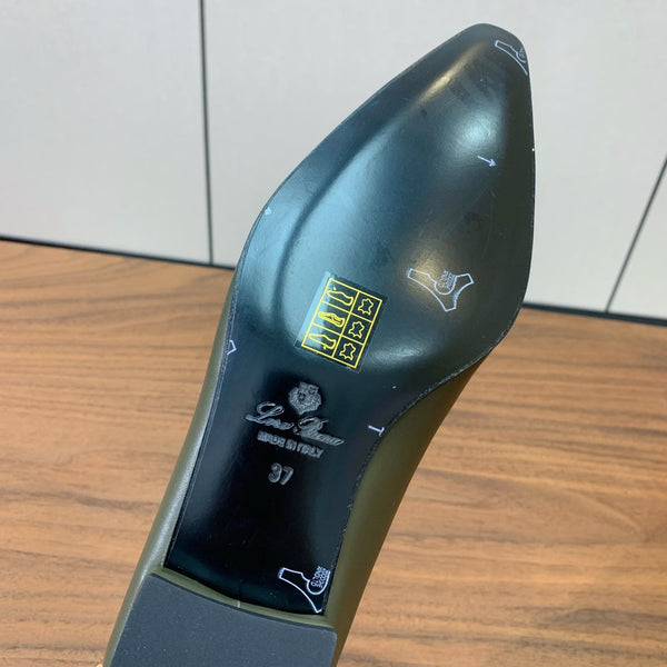 LP Rebecca Ballet Flats In Moss Dark Green Mix Brown Black Cowhide 984357