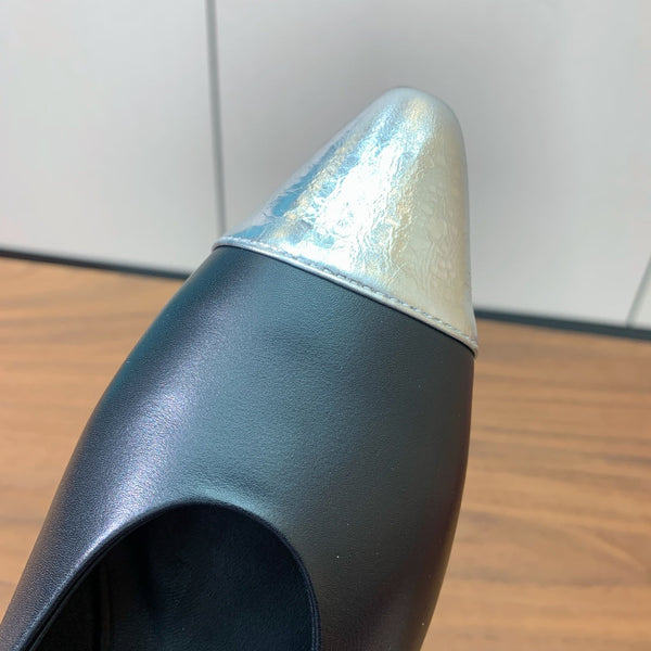 LP Rebecca Ballet Flats In Black Mix Silver Cowhide  984359