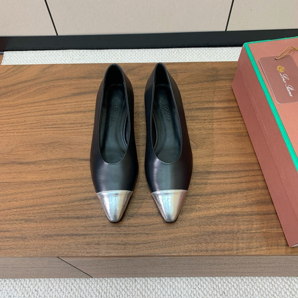 LP Rebecca Ballet Flats In Black Mix Silver Cowhide  984359