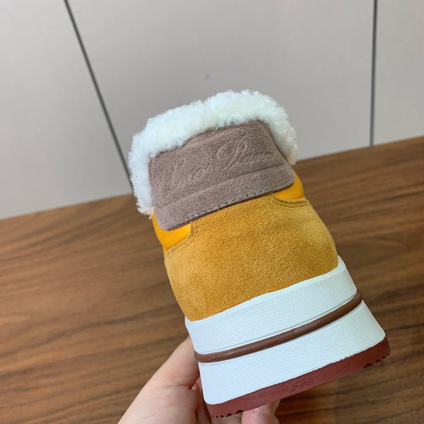 LP Week-end Walk Sneakers In Yellow Mix Dark Yellow Denim With Wool Fleece Lining  984278