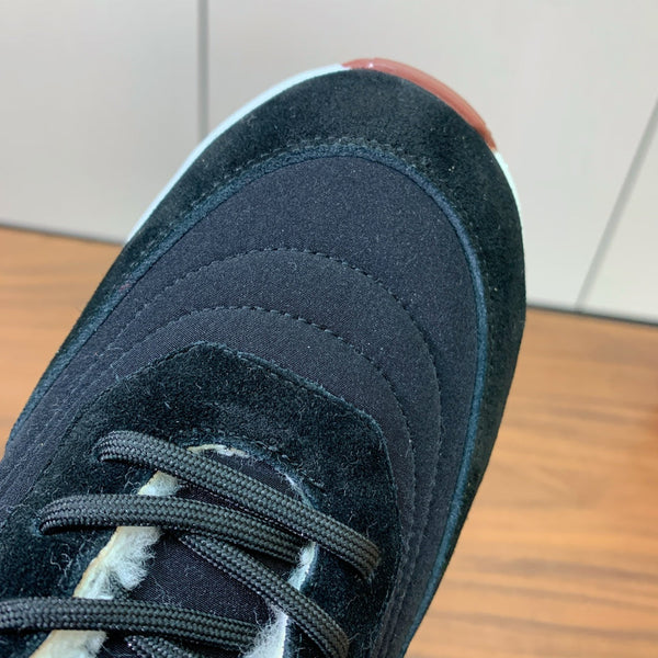 LP Week-end Walk Sneakers In Black Mix Navy Blue Denim With Wool Fleece Lining 984281