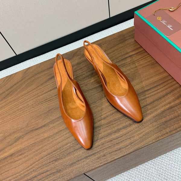 LP Rebecca Slingbacks 50mm In Caramel Cowhide  984366