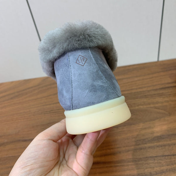 LP Open Walk Ankle Boot In Grey Blue Suede With Wool Fleece Lining 984276