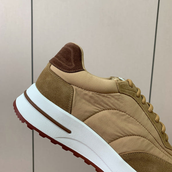 LP Week End Walk Sneaker In Dark Beige Mix Camel Denim Fabric And Sudede 984393