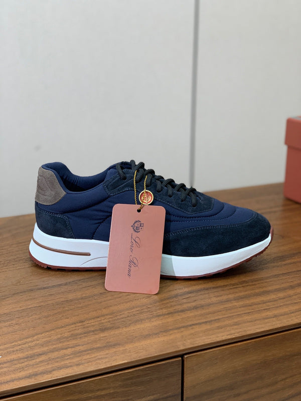 LP Week End Walk Sneaker In Navy Blue Denim Fabric And Sudede 984394