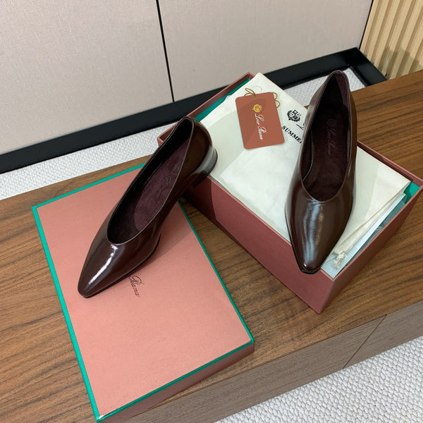 LP Rebecca Ballet Flats In Brown Patent Cowhide 474776