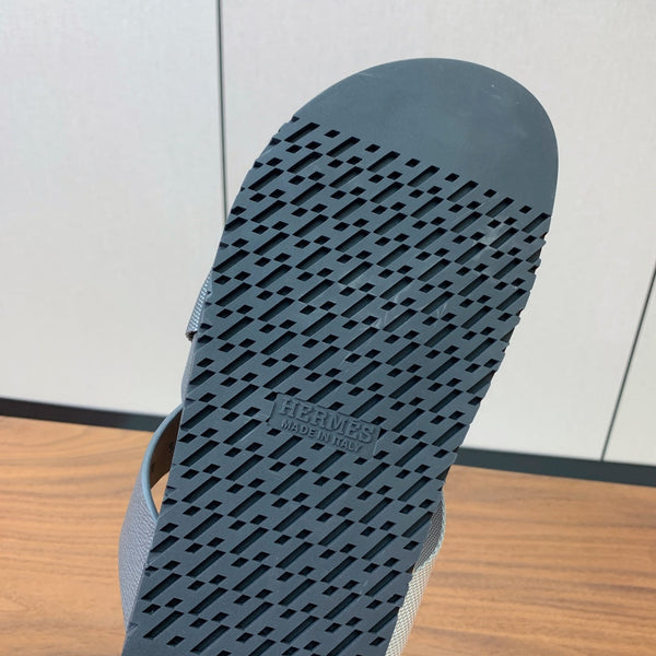 HM Kazimir Sandal Gray Canvas Calfskin 293997