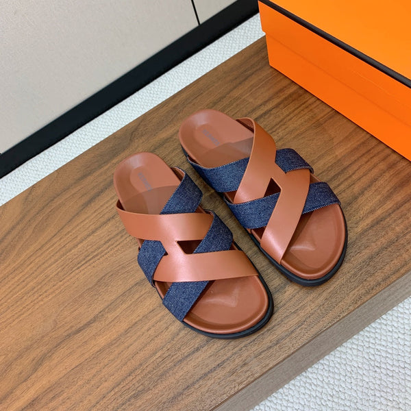 Sandalo HM Kazimir Denim Marrone Pelle di vitello 294001