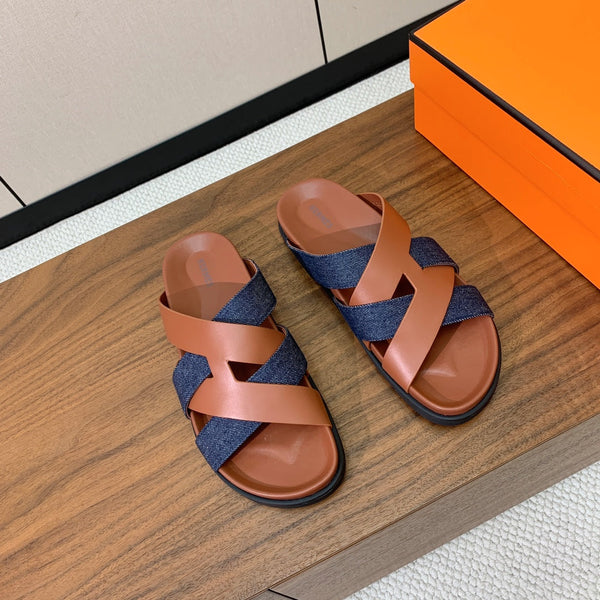 Sandalo HM Kazimir Denim Marrone Pelle di vitello 294001