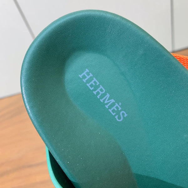 Sandalo HM Kazimir in pelle di vitello verde e arancione 294007