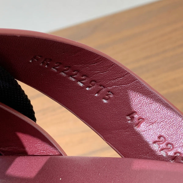 HM Kazimir Sandal Burgundy Black Frabic Calfskin 294008