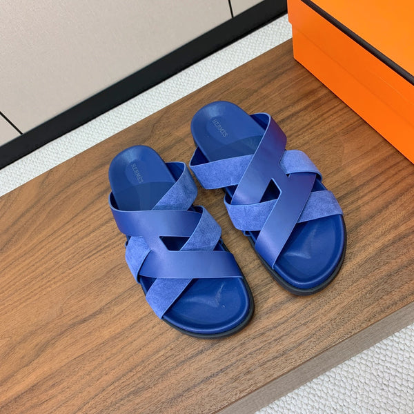 HM Kazimir Sandal Cobalt Blue Suede Calfskin 294032