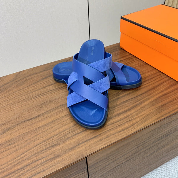 HM Kazimir Sandal Cobalt Blue Suede Calfskin 294032