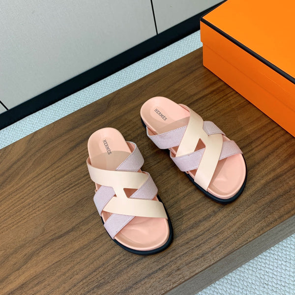 HM Kazimir Sandal Pale Pink Farbic Calfskin 293987