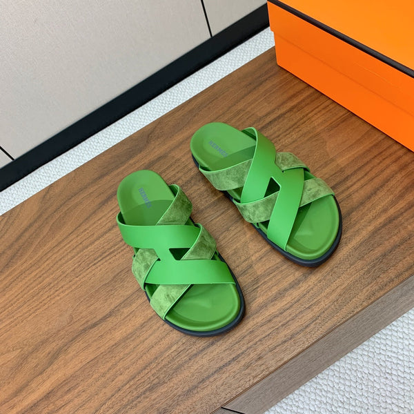 HM Kazimir Sandal Green Suede Calfskin 293990