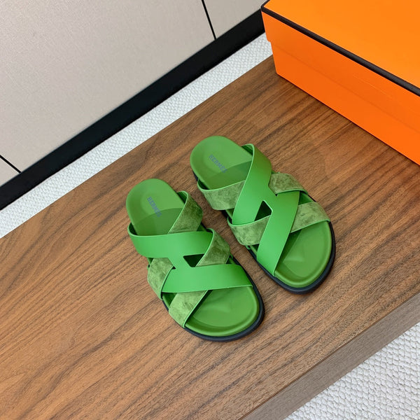 HM Kazimir Sandal Green Suede Calfskin 293990