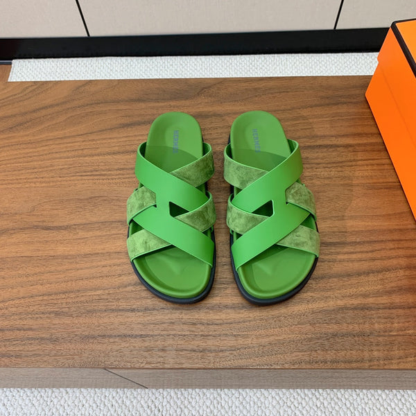 HM Kazimir Sandal Green Suede Calfskin 293990