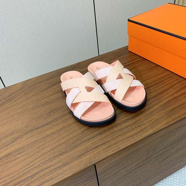 Sandalo HM Kazimir in pelle di vitello scamosciata rosa pallido 293991