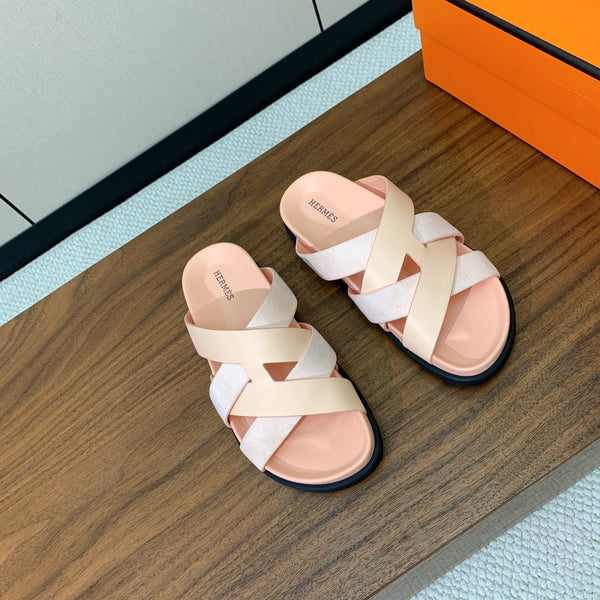 Sandalo HM Kazimir in pelle di vitello scamosciata rosa pallido 293991