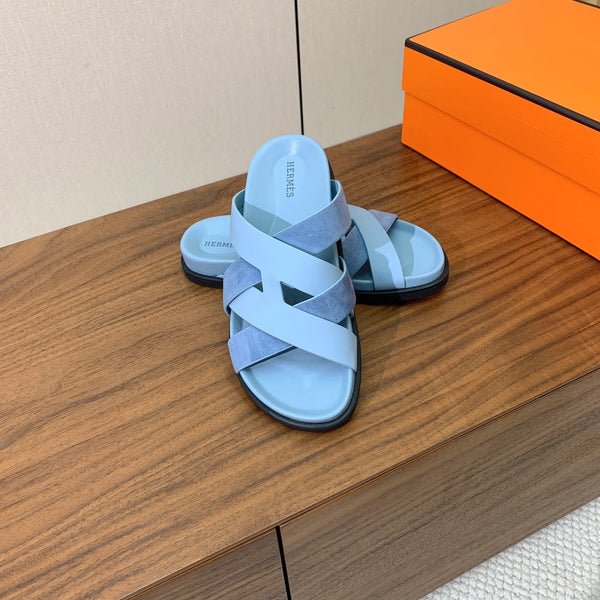 HM Kazimir Sandal Light Blue Suede Calfskin 293992