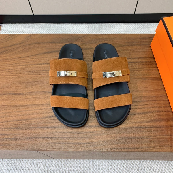 HM Jackson Sandal Brown Chocolate Suede Calfskin 294047