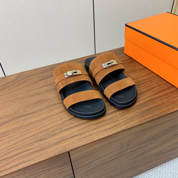 HM Jackson Sandal Brown Chocolate Suede Calfskin 294047