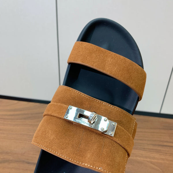 HM Jackson Sandal Brown Chocolate Suede Calfskin 294047