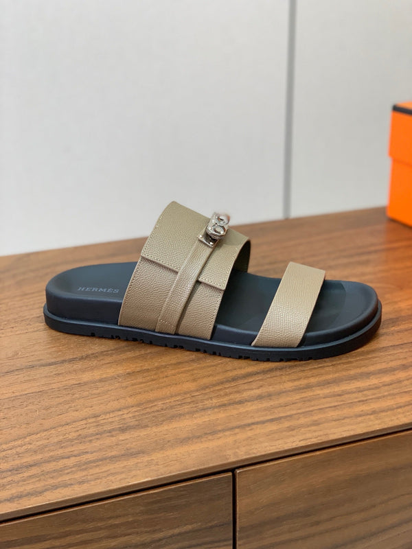 HM Jackson Sandal Beige Black Cowhide 294060