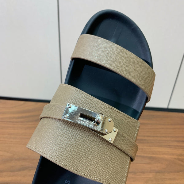 HM Jackson Sandal Beige Black Cowhide 294060