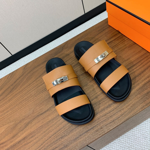 HM Jackson Sandal Brown Orange Cowhide 294061