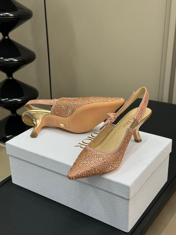 J'Adior Slingback Pink-tone Cotton Microbeads