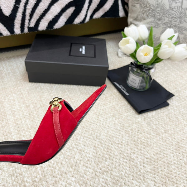 SL LINK MULES PUMP RED VELVET