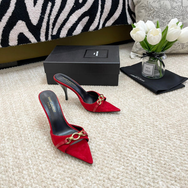 SL LINK MULES PUMP RED VELVET