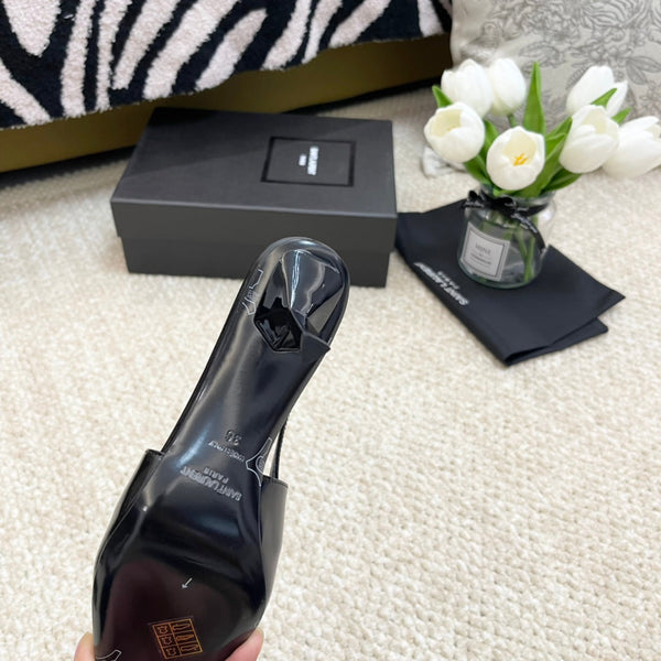 SL BLAKE SLINGBACK PUMPS BLACK CALFSKIN