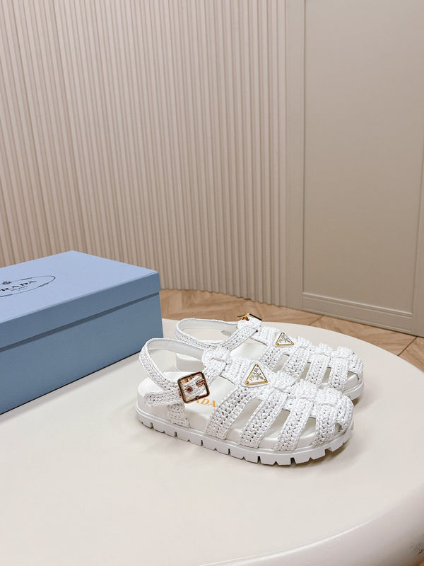 SANDALI DA PESCATORE IN GOMMA PRA IN PELLE DI AGNELLO BIANCA