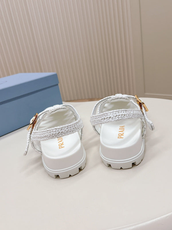 SANDALI DA PESCATORE IN GOMMA PRA IN PELLE DI AGNELLO BIANCA