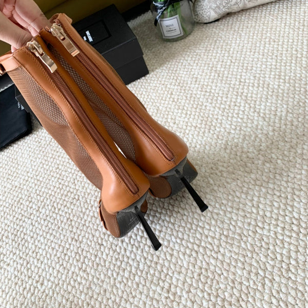 SL OXALIS BOOTIES IN TANGERINE MESH