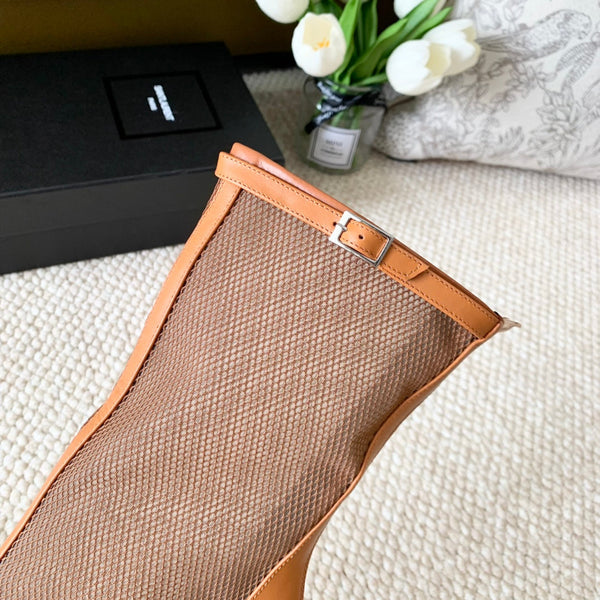 SL OXALIS BOOTIES IN TANGERINE MESH