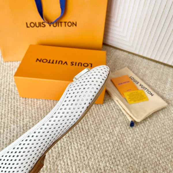 LV Shake Flat Ballerina White Cowhide