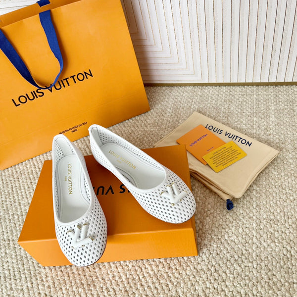 LV Shake Flat Ballerina White Cowhide