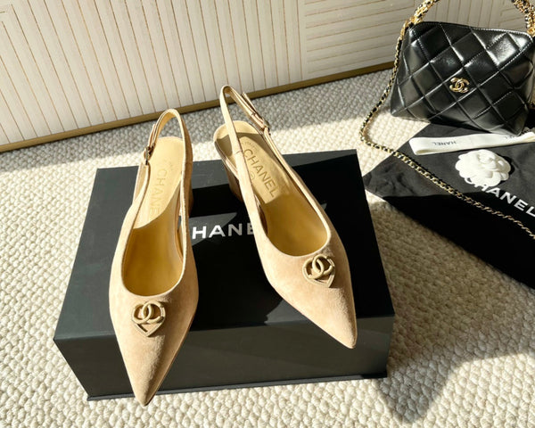 CC Slingback In Beige Suede 151518