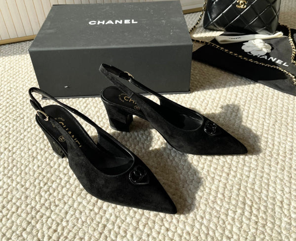 CC Slingback In Black Suede 151522