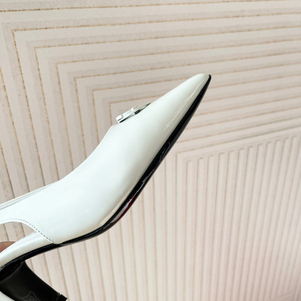 CC Slingback In White Cowhide 151528